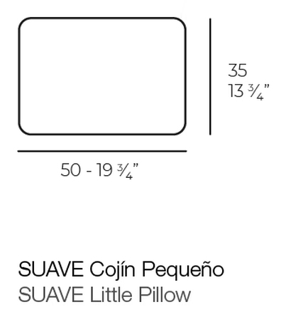 Suave Cushion by Vondom, size drawing