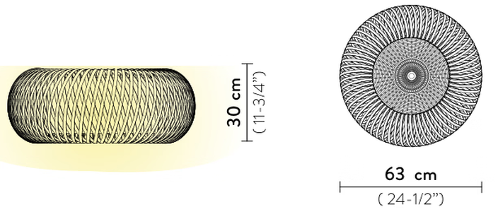 Kalatos Ceiling Lamp by Slamp, size drawing