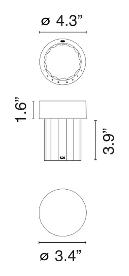 Last Order Portable Lamp by Flos, size drawing