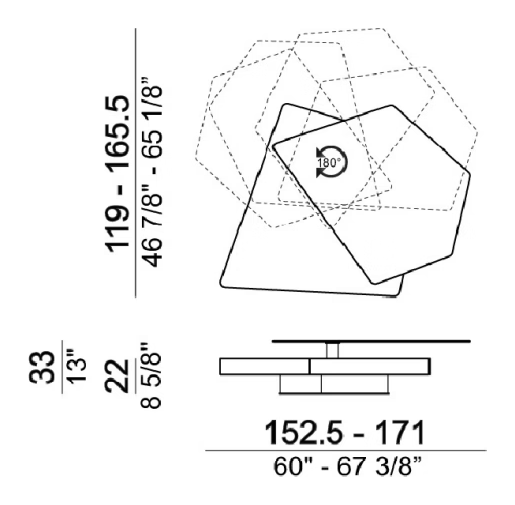 Final Cut Coffee Table by Arketipo, size drawing