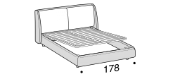 Bend Bed by Ditre Italia, size drawing: Double size bed for 160x200 cm mattress with BOX mechanism