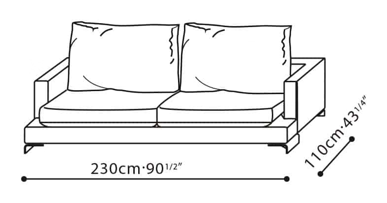 LazyTime Sofa by Camerich, size drawing: C0150003