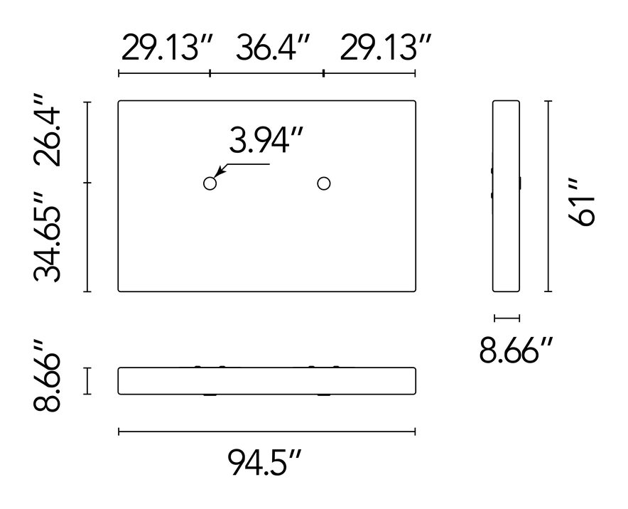 Maap Wall Lamp by Flos, size drawing: Maap W2
