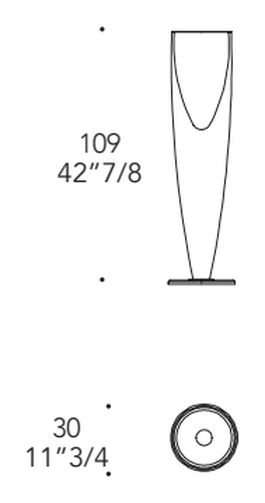 Ming Vaso Vase by Reflex, size drawing