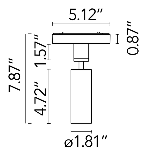 Spot 120 Module, Running Magnet by Flos, size drawing