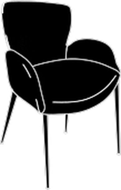 Ariel Dining Chair by Bontempi, size drawing: 35.04