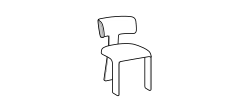 Bliss Dining Chair by Ditre Italia, size drawing: Bliss mix chair