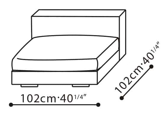 Casa Sofa by Camerich, size drawing: C0102025