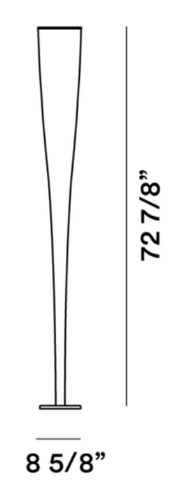 Mite Anniversario Floor Lamp by Foscarini, size drawing