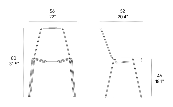 Sin Wicker Chair by Casamania, size drawing