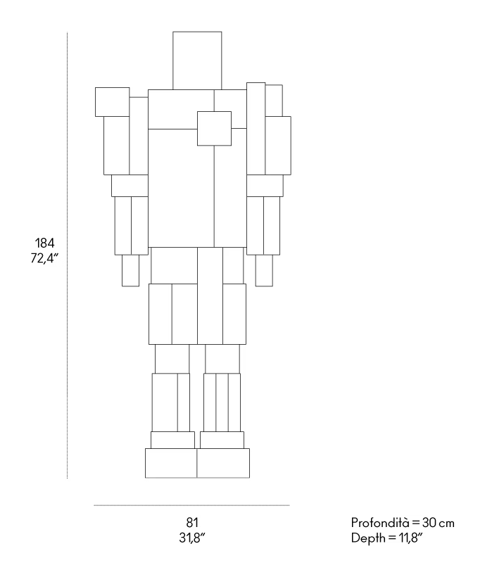 Robox Bookshelf by Casamania, size drawing