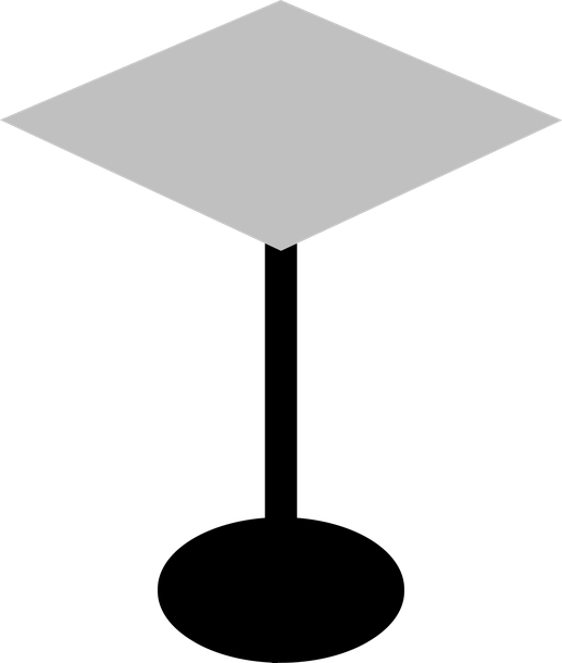 Rico High Table Base by Bontempi, size drawing
