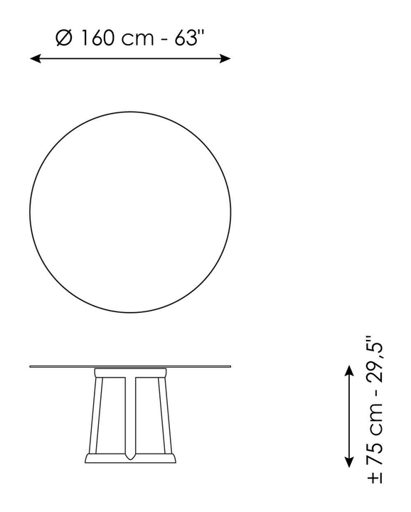 Greeny Dining Table by Bonaldo, size drawing 3