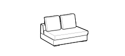 Bijoux 2.0 Sofa by Ditre Italia, size drawing: 2-seat central element