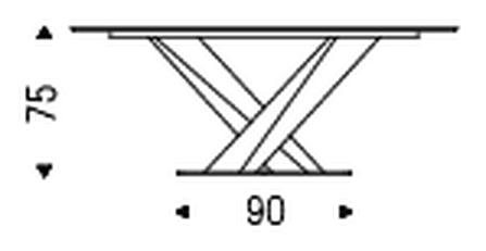 Stratos Crystalart Dining Table by Cattelan Italia, size drawing 1