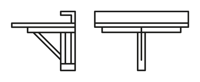 Quadro Folding Table by Connubia, size drawing