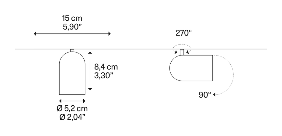 Moduli di Luce Lighting System by Lodes, size drawing: Solitaire WALLWASHER