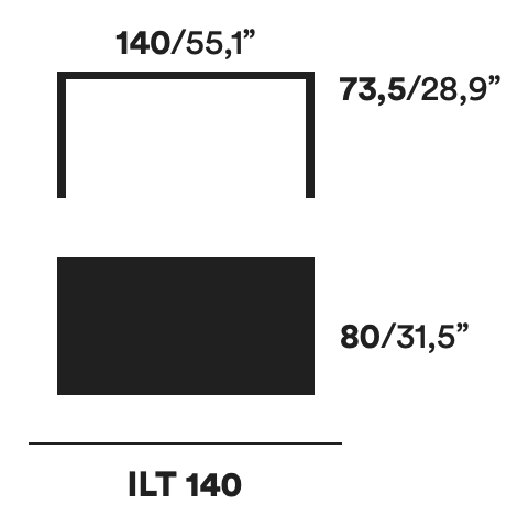 ILtavolo Dining Table by Opinion Ciatti, size drawing: ILT 140