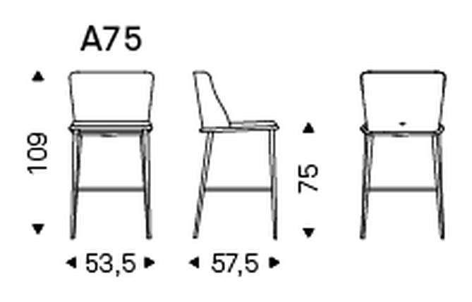 Magda ML Stool by Cattelan Italia, size drawing 1