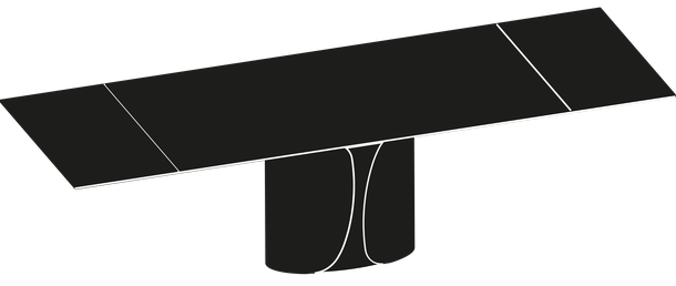 Talos Dining Table by Bontempi, size drawing: 54.55
