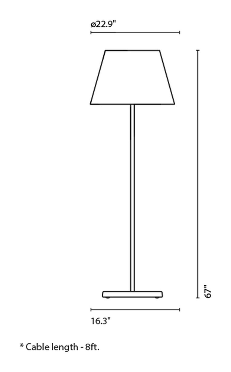 TXL 2019 Floor Lamp by Marset, size drawing: TXL 2019 170
