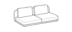 Avalon Sofa by Ditre Italia, size drawing: 3-seat central element
