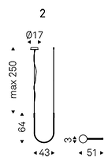 Nahun Pendant Lamp by Cattelan Italia, size drawing 2