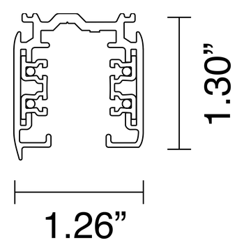 Three Phase Track Surface Profile by Flos, size drawing