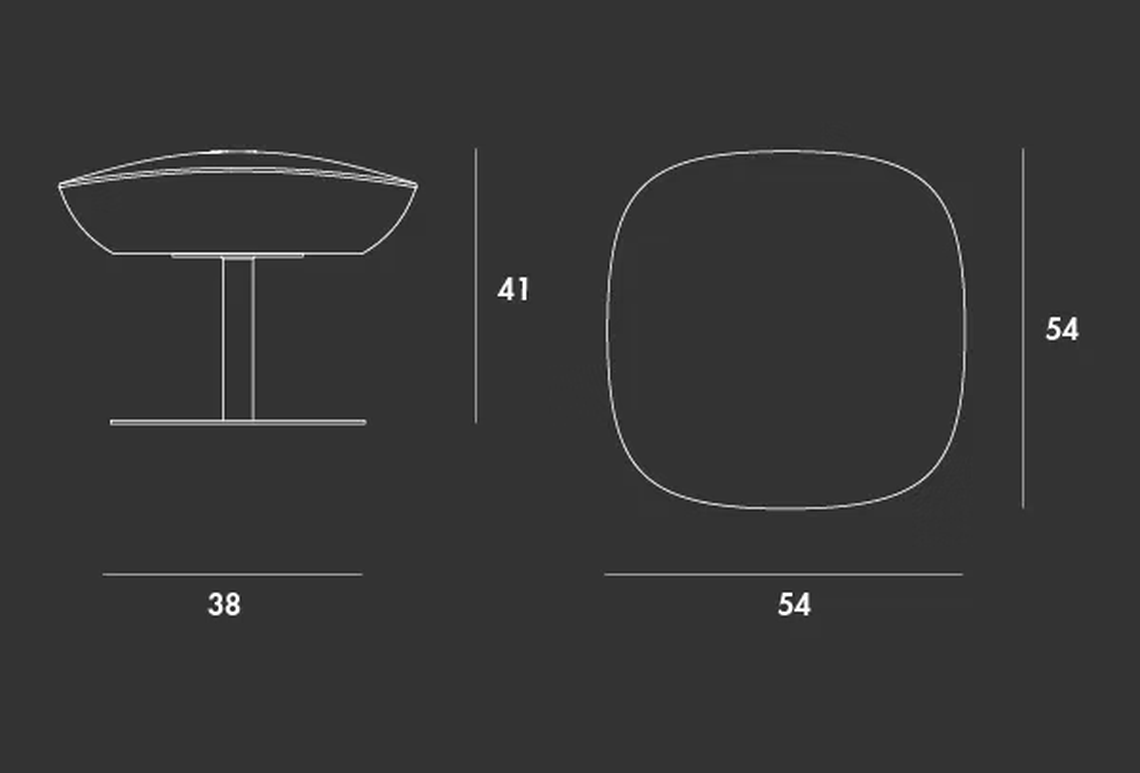Alisia Footrest by Sovet, size drawing