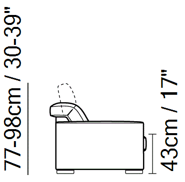 Diesis Sectional by Natuzzi Italia, size drawing