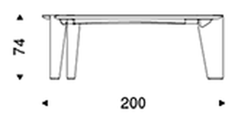 Boston Desk by Cattelan Italia, size drawing 1