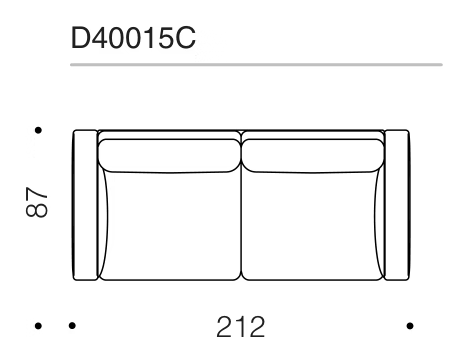 Fenix Sofa by Driade, size drawing: D40015C