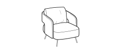 356 Armchair by Ditre Italia, size drawing: Armchair