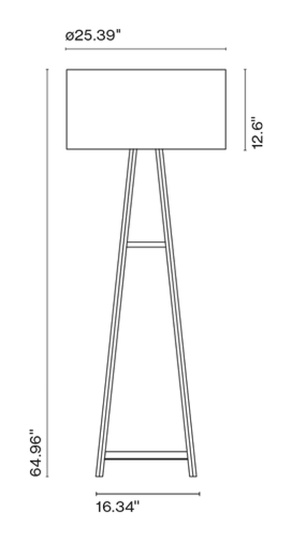Cala Floor Lamp P165 Indoor by Marset, size drawing