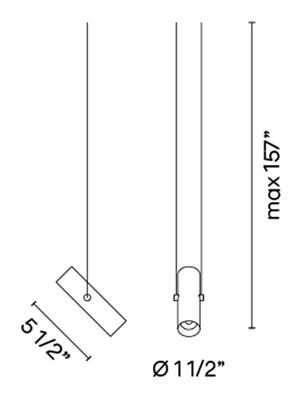 Circus Lighting System by Vibia, size drawing: Models 0140, 0141, 0142