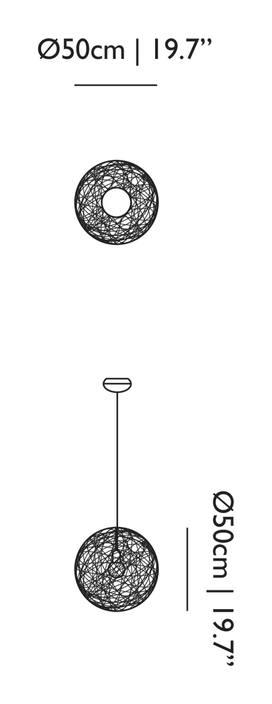 Random Light II Pendant by Moooi, size drawing: small