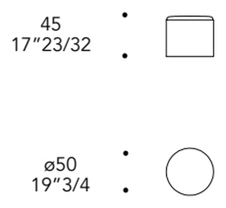 Tau 40 Steel Ottoman by Reflex, size drawing