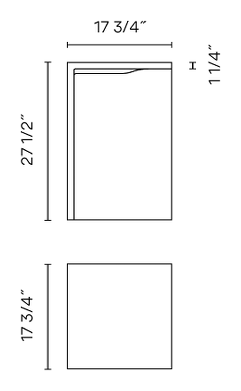 Empty Outdoor Light by Vibia, size drawing: Model 4130