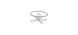 Nell Coffee Table by Ditre Italia, size drawing: Small table diam. 85 glass top