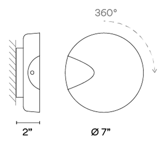 Dots Wall Lamp by Vibia, size drawing: Model 4660