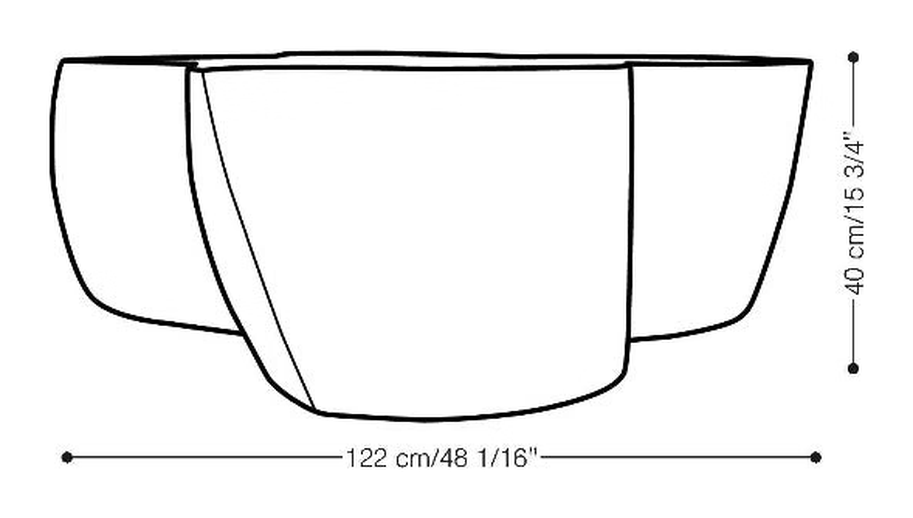 Gehry Coffee Table by Heller, size drawing 2