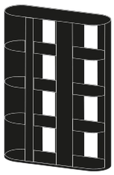 Helena Bookcase by Bontempi, size drawing: 18.75