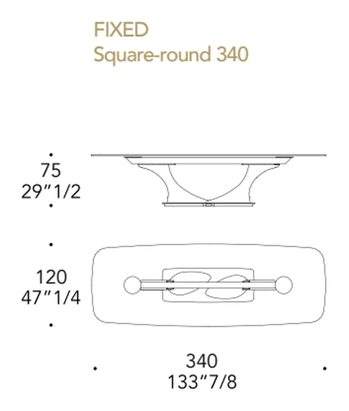 Archimede 72 Dining Table by Reflex, size drawing 4