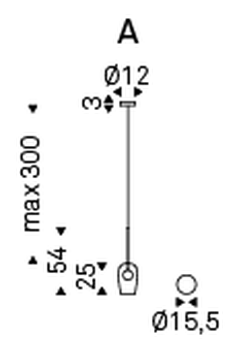 Melody Pendant Lamp by Cattelan Italia, size drawing 1