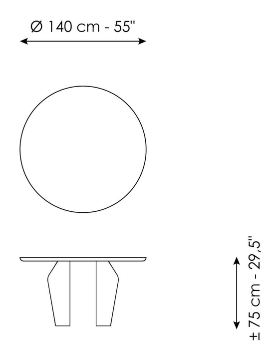 Flame Dining Table by Bonaldo, size drawing 7