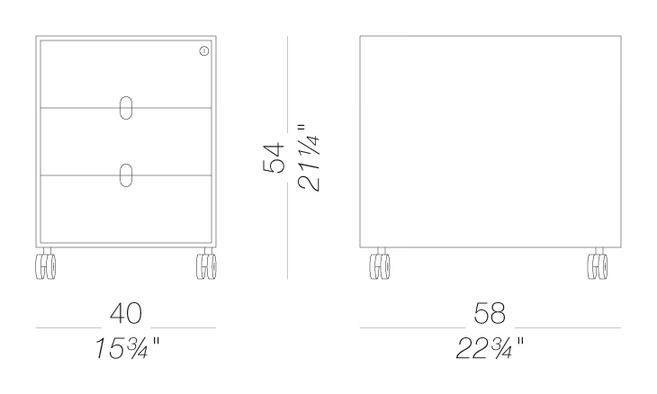 Add S Drawer Unit on Casters by LaPalma, size drawing