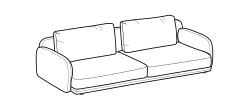 Avalon Sofa by Ditre Italia, size drawing: 3-seat maxi sofa