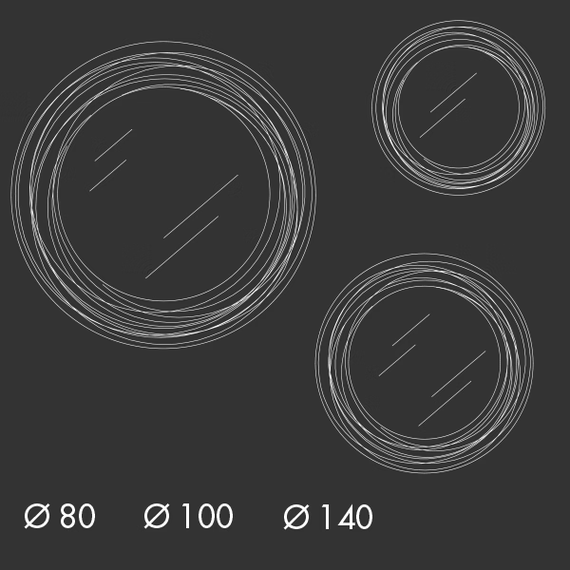 Vertigo Mirror by Sovet, size drawing