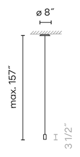Wireflow Free Pendant Lamp by Vibia, size drawing: Model 0361