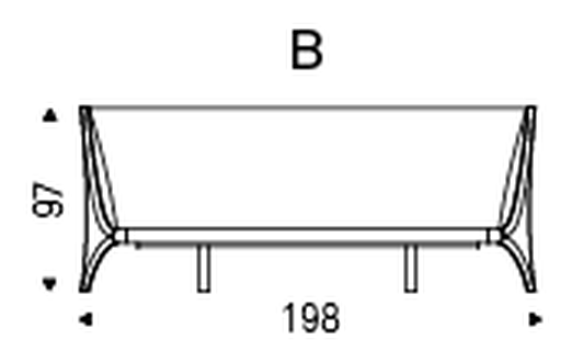Nelson Bed by Cattelan Italia, size drawing 4